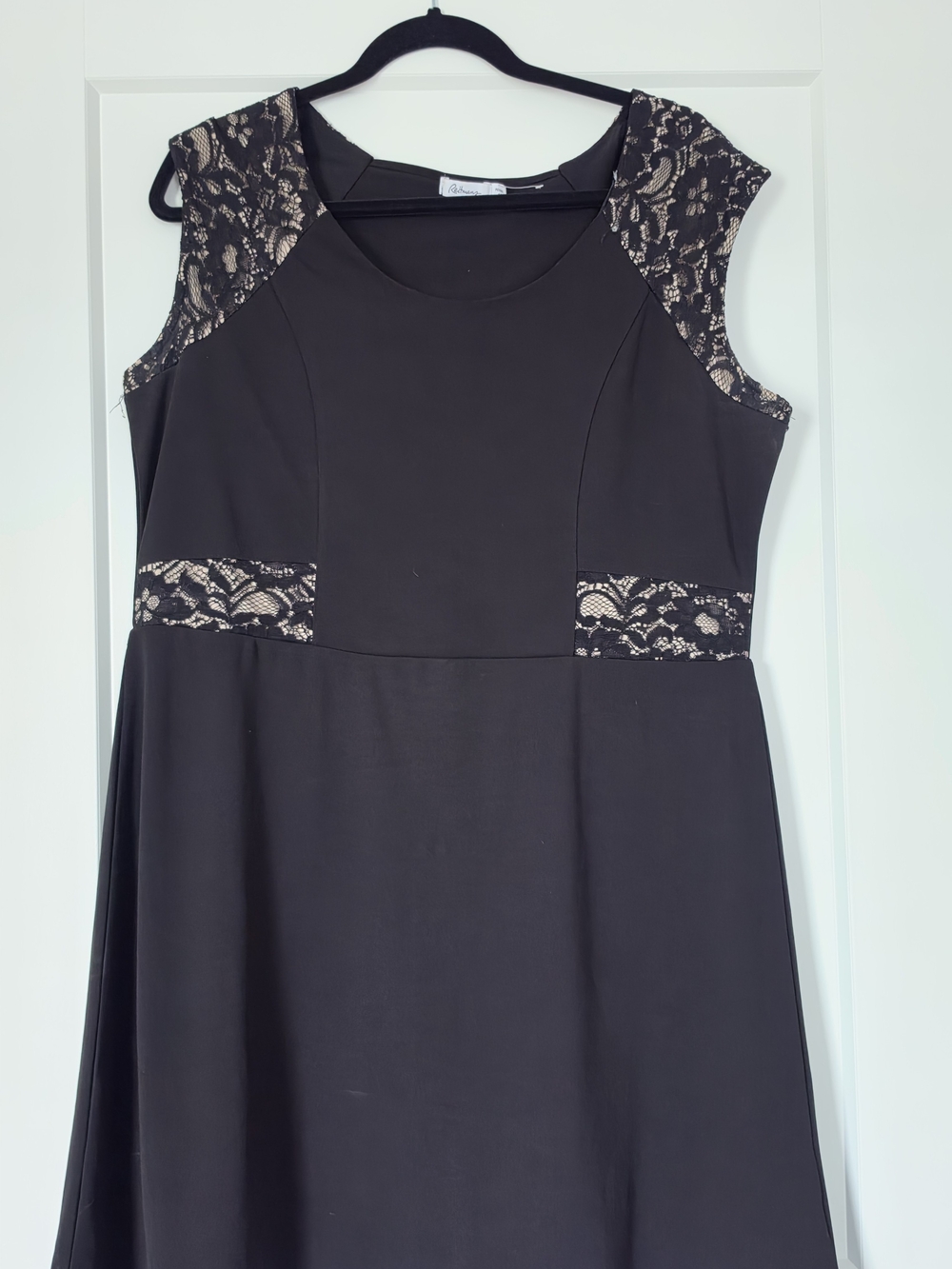 Reitmans Black Dress with Lace Insets